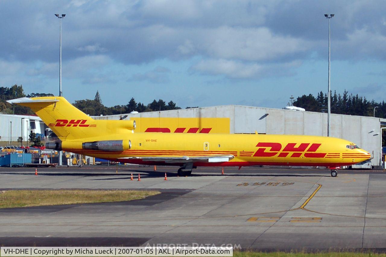 VH-DHE, 1980 Boeing 727-2J4F C/N 22080, At the cargo terminal in Auckland