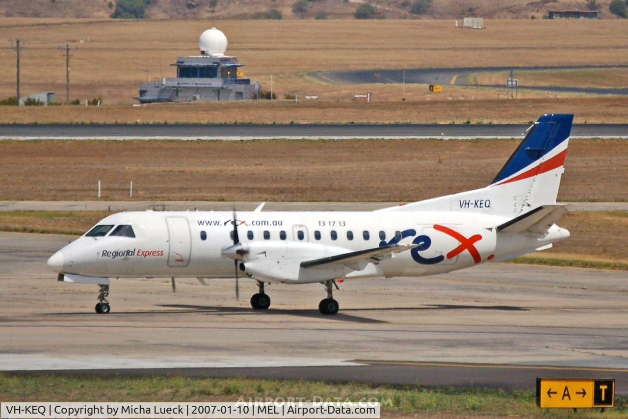 VH-KEQ, 1984 Saab-Fairchild SF340 C/N 340A-011, Just arrived in Melbourne