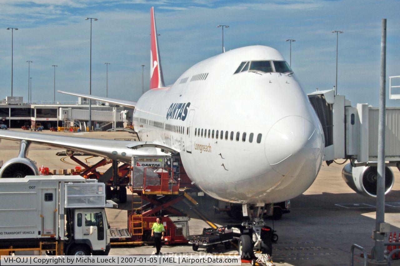 VH-OJJ, 1991 Boeing 747-438 C/N 24974, Just arrived from LAX, via Auckland