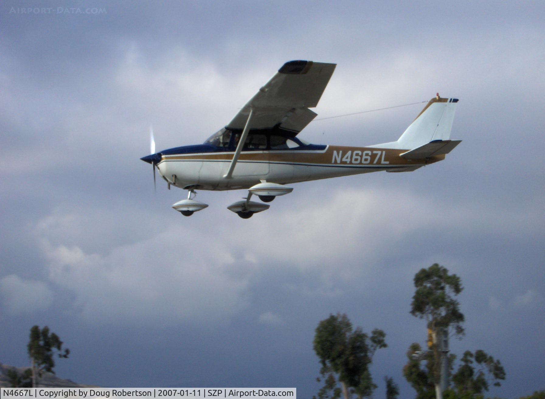 N4667L, 1966 Cessna 172G C/N 17254662, 1966 Cessna 172G SKYHAWK, Continental O-300-D 145 Hp, full IFR panel, on final Rwy 22