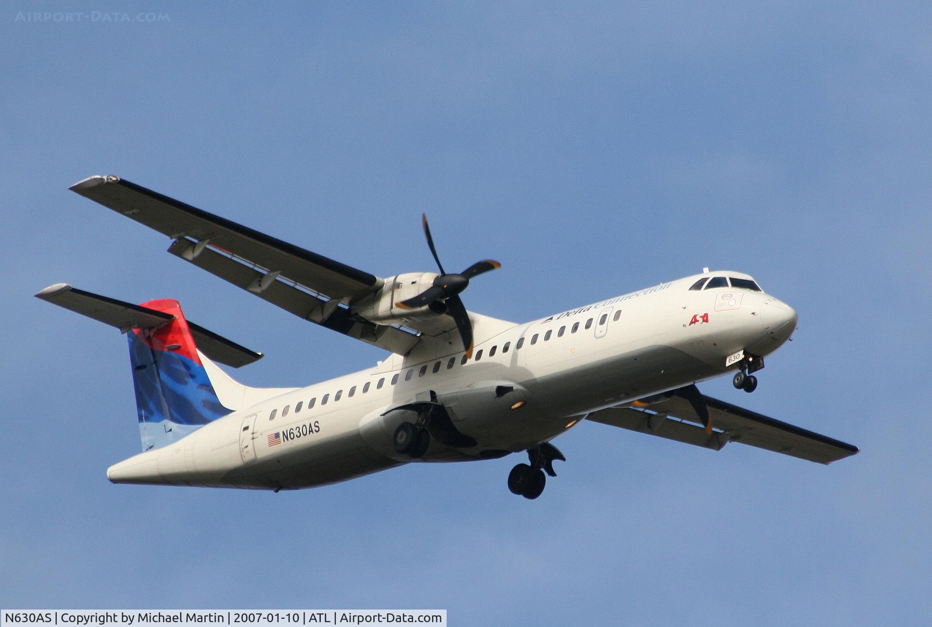 N630AS, 1992 ATR 72-212 C/N 336, On final for Runway 9R