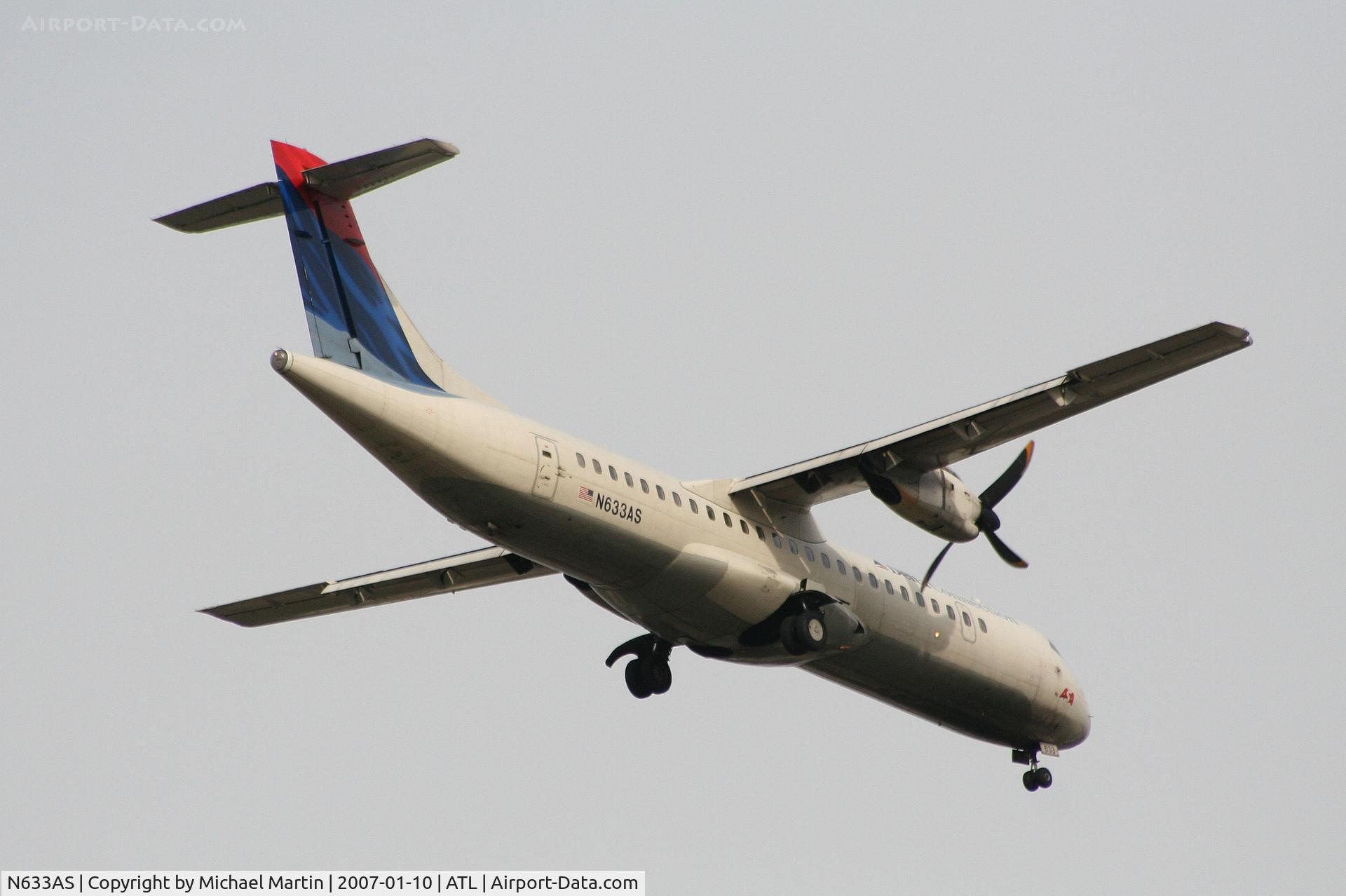 N633AS, 1992 ATR 72-212 C/N 344, Over the numbers of 9R