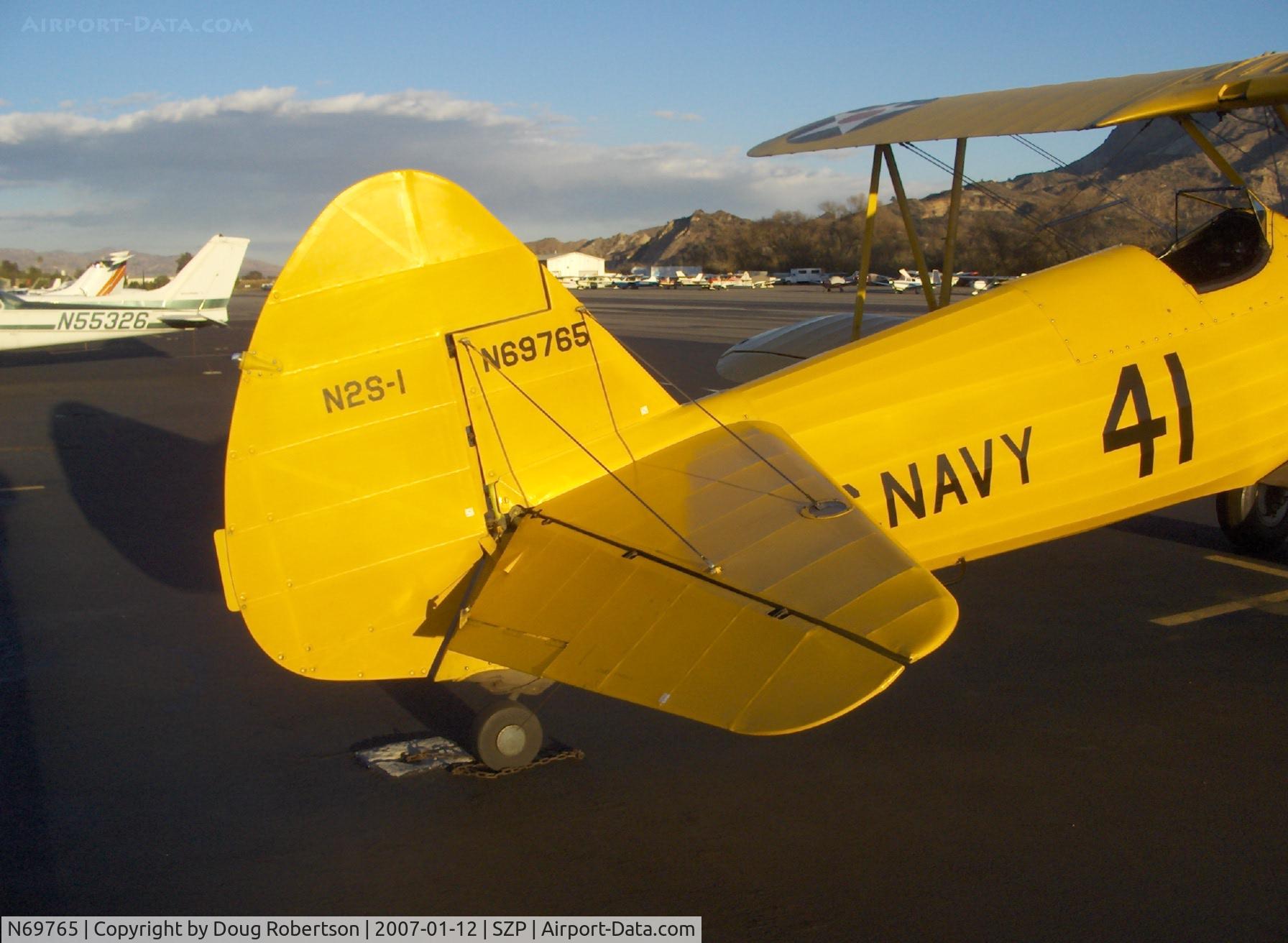 N69765, 1941 Boeing A75N1 (PT17) C/N 75-1044, 1941 Boeing Stearman A75N1 (PT-17 Kaydet) as Navy N2S-1, Continental W670 220 Hp, tail data