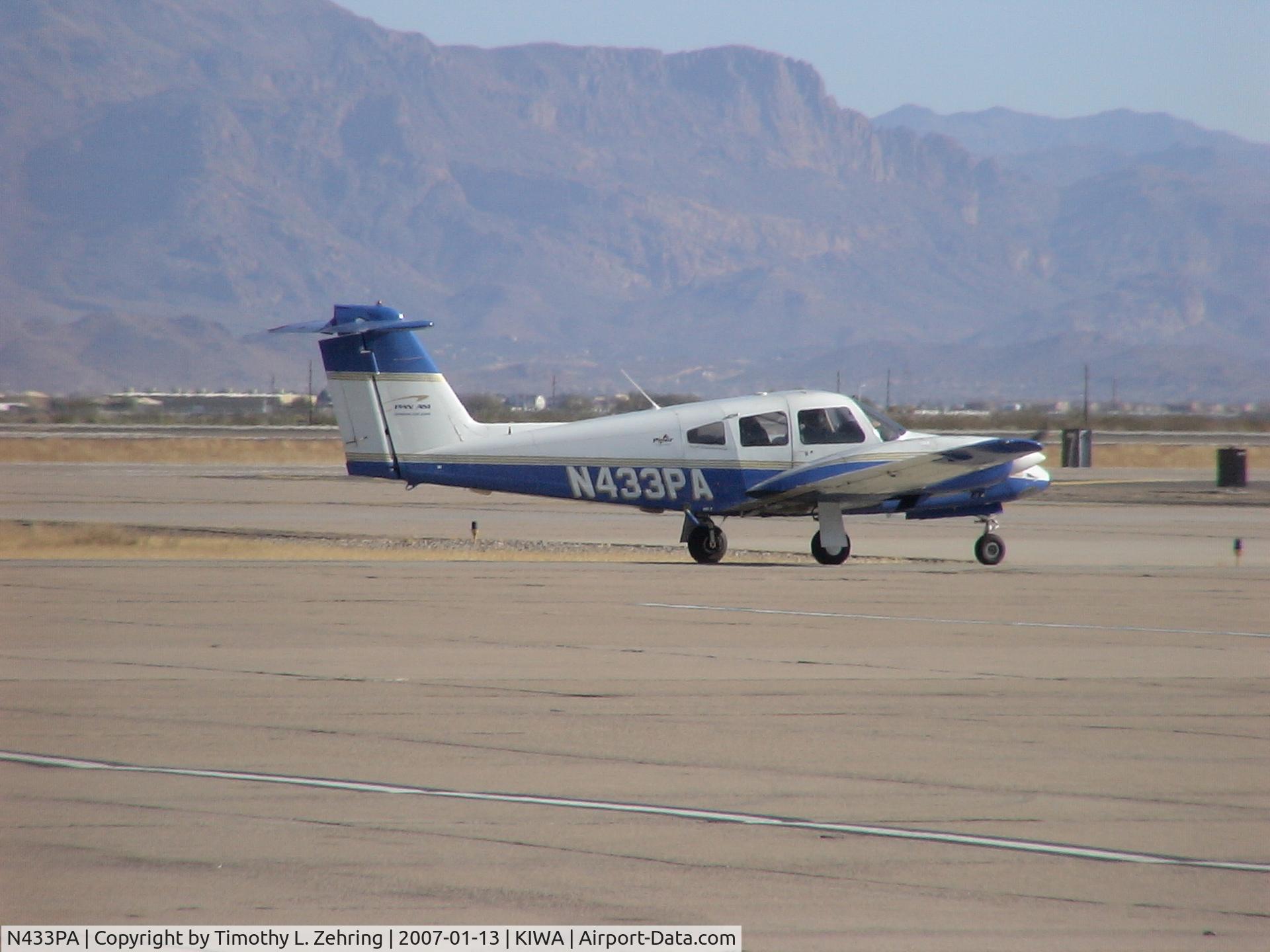 N433PA, 2001 Piper PA-44-180 Seminole C/N 4496063, Pan Am - Photographed at Williams Gateway - Mesa, AZ