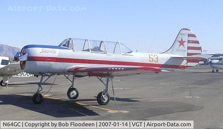 N64GC, 1985 Yakovlev Yak-52 C/N 855513, 1985  Yakovlev yak 52 at North Las Vegas