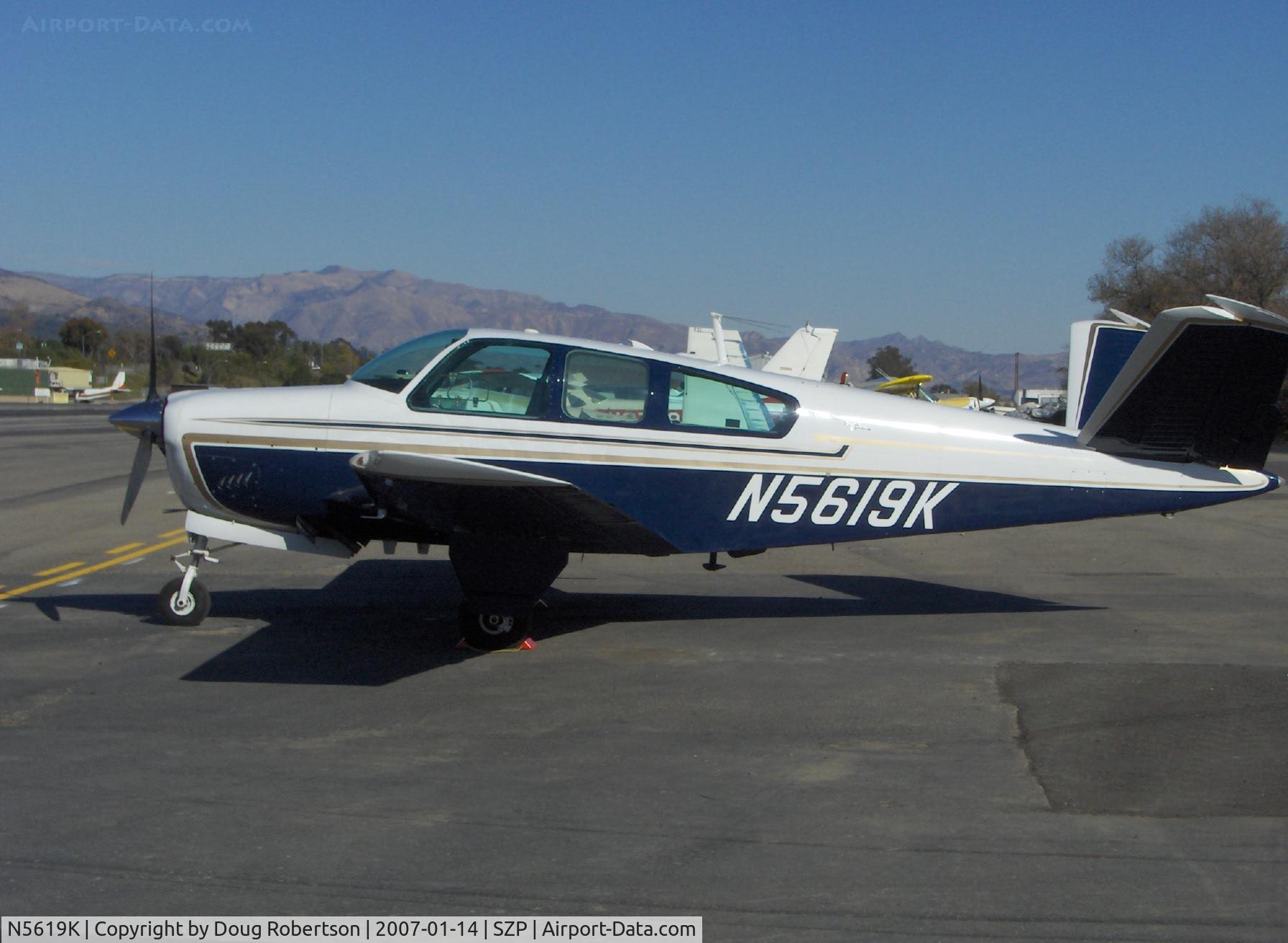 N5619K, 1964 Beech S35 Bonanza C/N D-7380, 1964 Beech S35 BONANZA, Continental IO-520-B 285 Hp