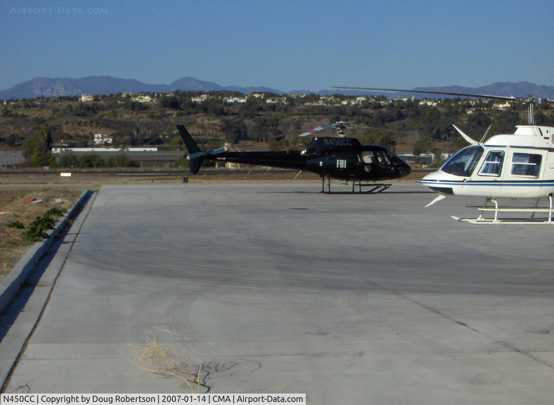 N450CC, 1983 Aerospatiale AS-350B-2 Ecureuil C/N 1682, 1983 Aerospatiale AS350 B2 ECUREUIL (Squirrel), Turbomeca ARRIEL 1D1 turboshaft 641 shp, all black finish marked as FBI-used in television reality show filmed scenes