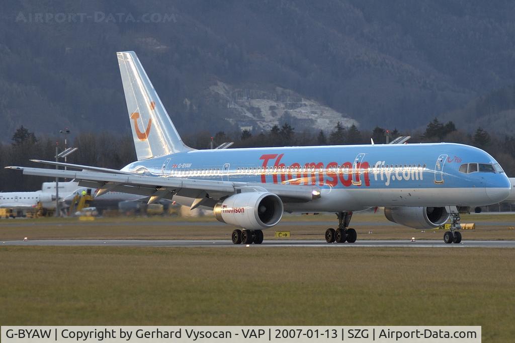 G-BYAW, 1995 Boeing 757-204 C/N 27234, Salzburg @ highest frequenz