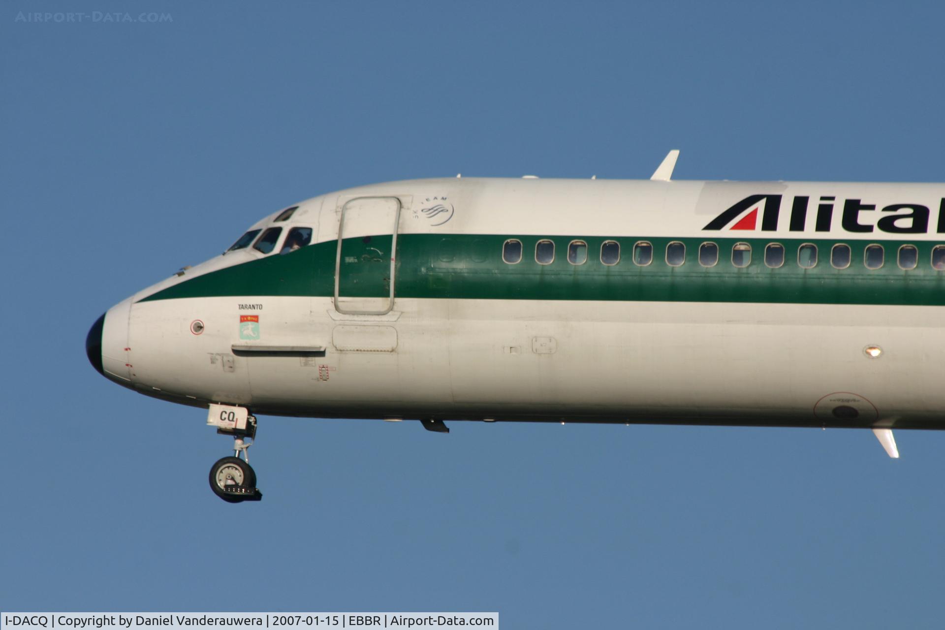 I-DACQ, 1990 McDonnell Douglas MD-82 (DC-9-82) C/N 49974/1774, close-up of Taranto