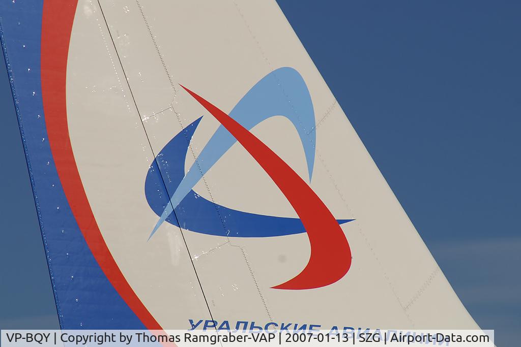 VP-BQY, 1990 Airbus A320-211 C/N 140, Ural Airlines A320 (tail close up)