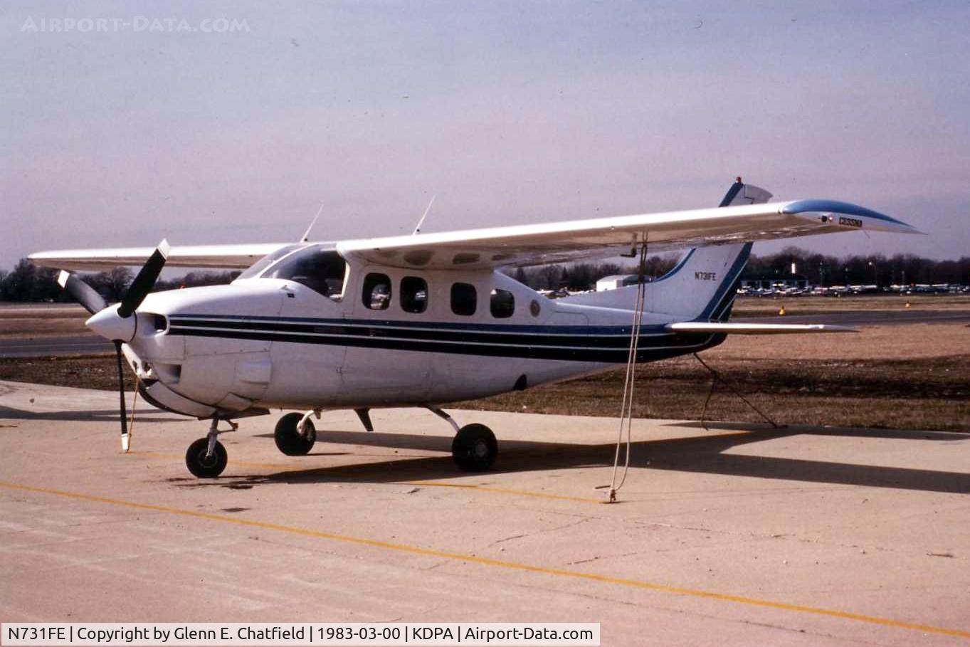 N731FE, 1979 Cessna P210N Pressurised Centurion C/N P210-00450, Photo taken for aircraft recognition training