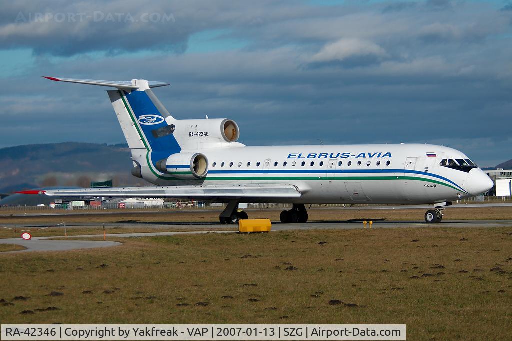 RA-42346, 1987 Yakovlev Yak-42D C/N 4520423708311, Elbrus Avia Yakovlev 42