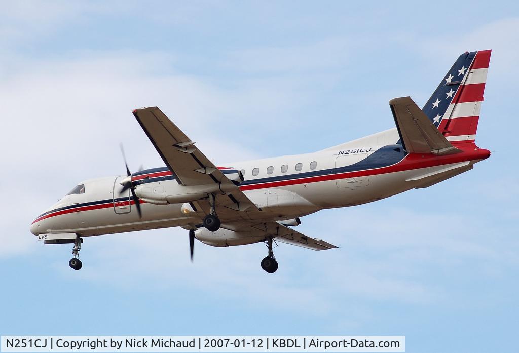 N251CJ, 1991 Saab 340B C/N 340B-251, Colgan on final to 24 from KBUF