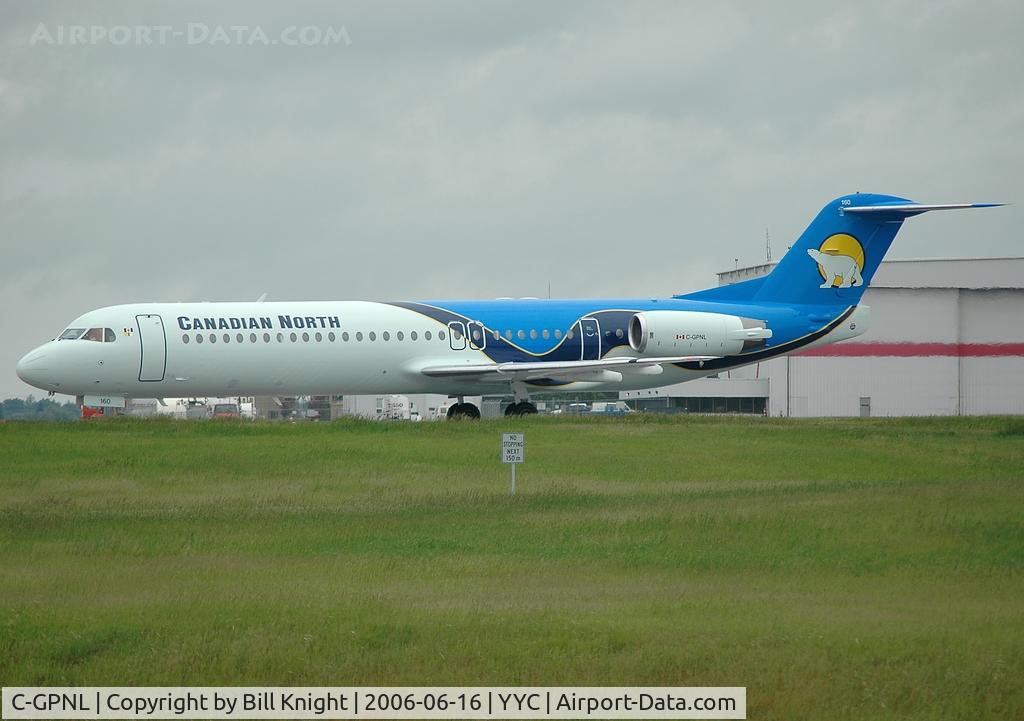 C-GPNL, 1991 Fokker F.28-1000 Fellowship C/N 11301, Cdn. North's latest addition - lining up for 34