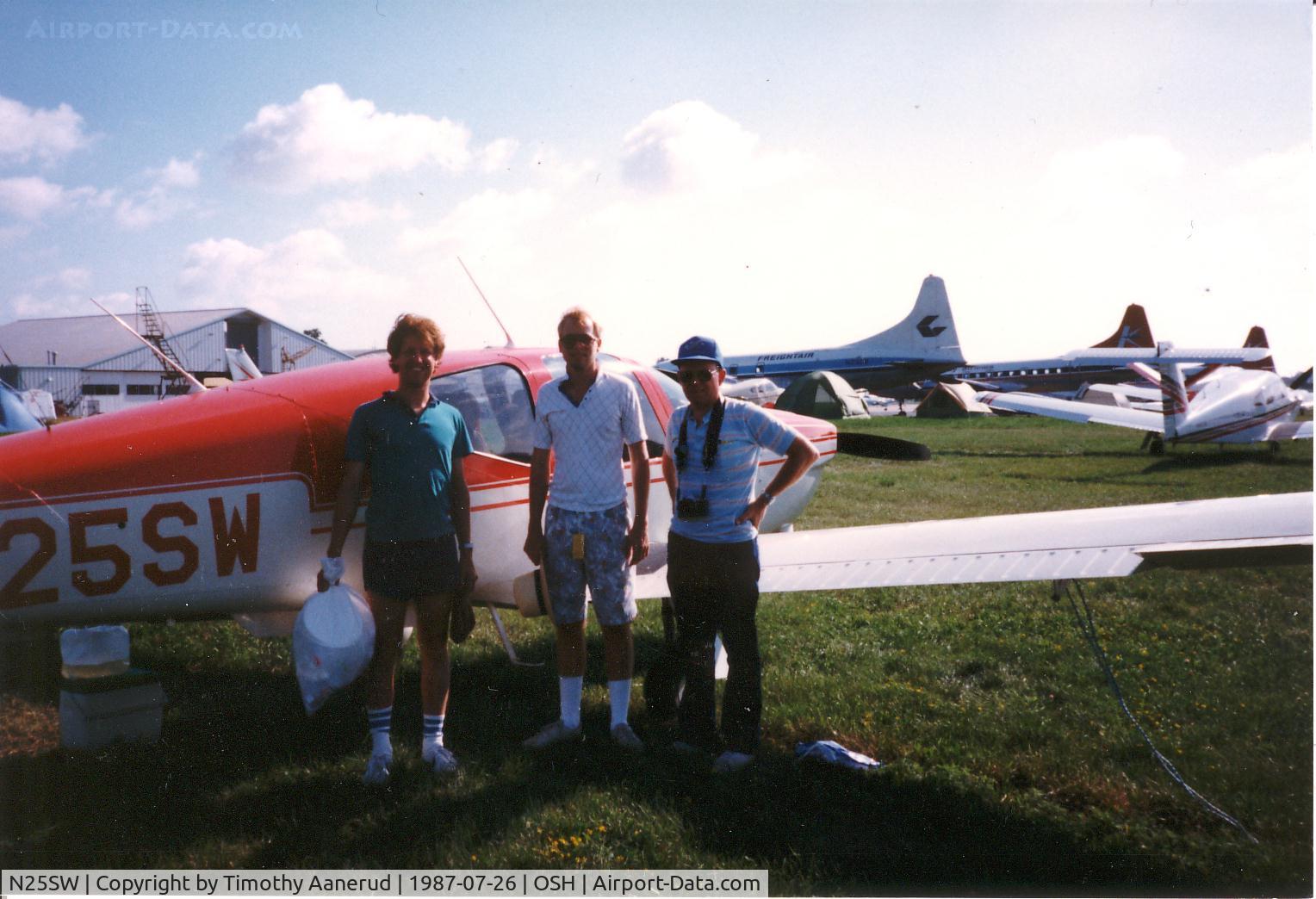 N25SW, 1983 Socata TB-20 Trinidad C/N 360, Oshkosh 1987, parked on the north side of 9-27. N25SW was based at KMIC at this time