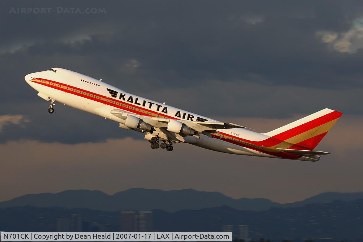 N701CK, 1979 Boeing 747-259B C/N 21730, Kalitta Air N701CK climbing out from RWY 25R on a stormy day, enroute to Incheon Int'l (RKSI) - Seoul, South Korea.