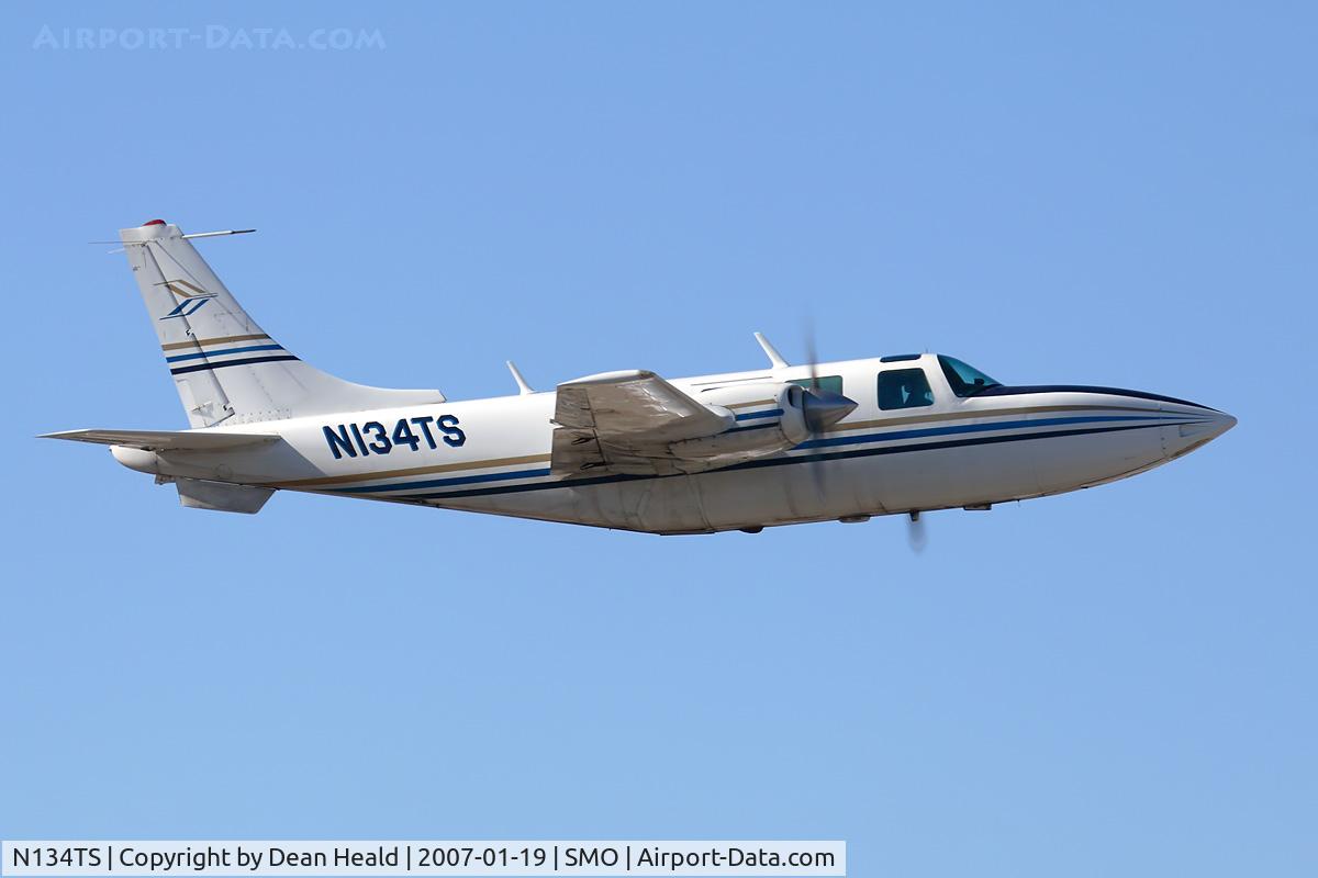 N134TS, 1973 Smith Aerostar 601 C/N 61-0134-072, 1973 Smith Aerostar 601 N134TS climbing out from RWY 3 in gusty Santa Ana winds.
