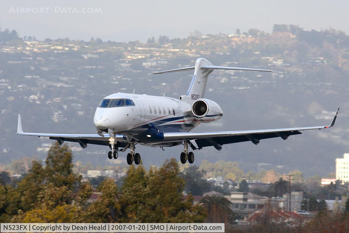 N523FX, 2005 Bombardier Challenger 300 (BD-100-1A10) C/N 20074, 2005 Bombardier Challenger 300 operated by FlexJet, over the numbers on RWY 21 after a transcontinental flight from Teterboro Airport (KTEB), New Jersey.