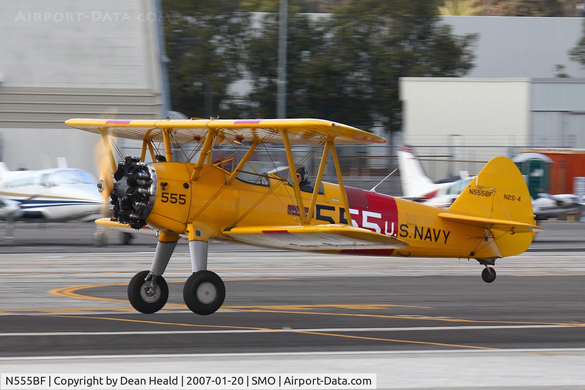 N555BF, 1941 Boeing A75N1(PT17) C/N 75-2305, 1941 Stearman PT-17 taking off on RWY 21 on an overcast afternoon.