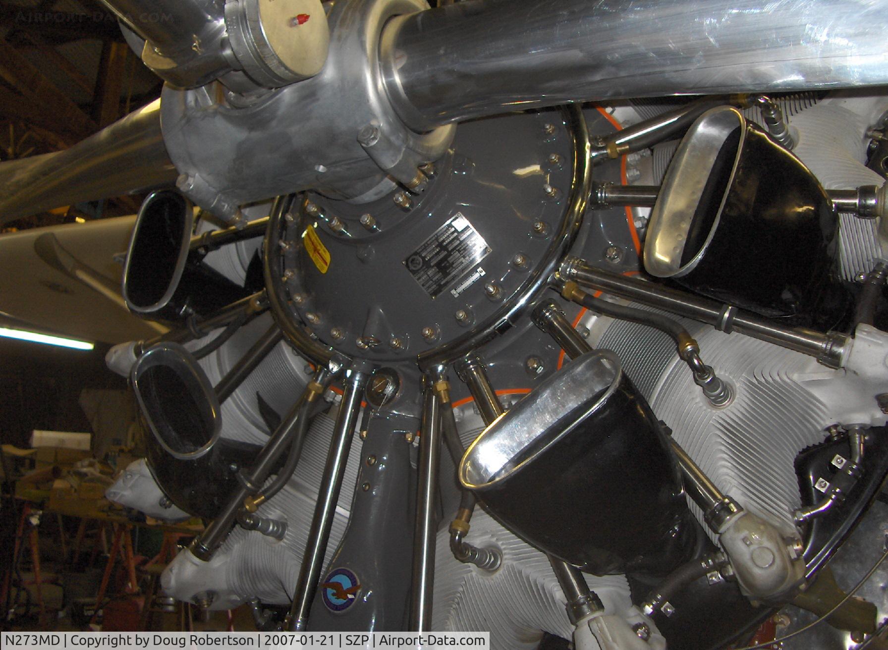 N273MD, 2008 Dickenson Howard DGA-21 (Replicate) C/N 001, Dickenson Howard DGA-21, P&W R-1340-57 Wasp 600 Hp engine with air intakes installed