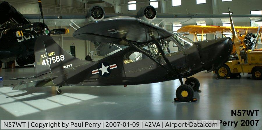 N57WT, Stinson L-5E Sentinel C/N 3786, The sunlight shows off the rudder patch