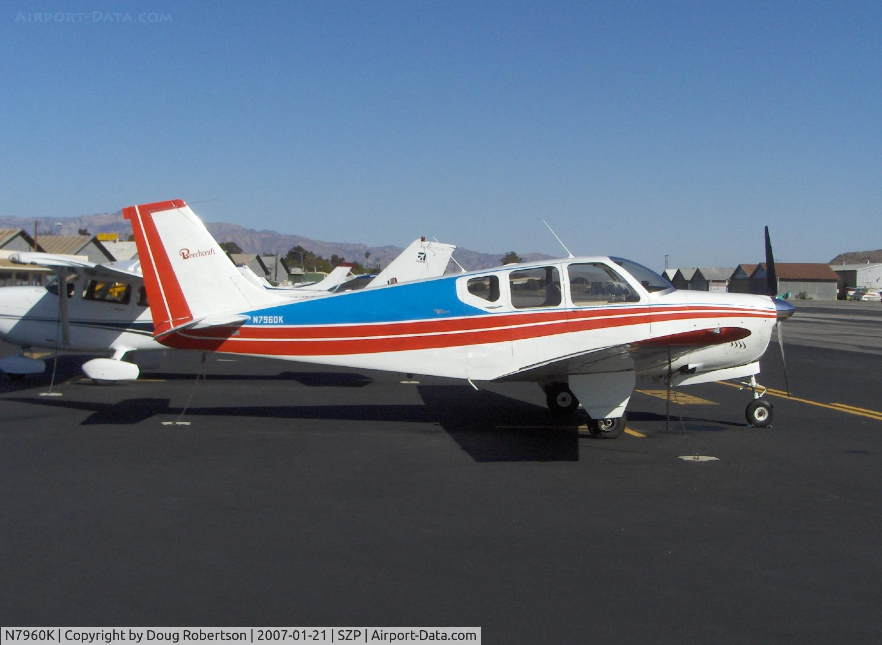 N7960K, 1964 Beech 35-B33 Debonair C/N CD-774, 1964 Beech 35 B33 DEBONAIR, Continental IO-470-K 225 Hp