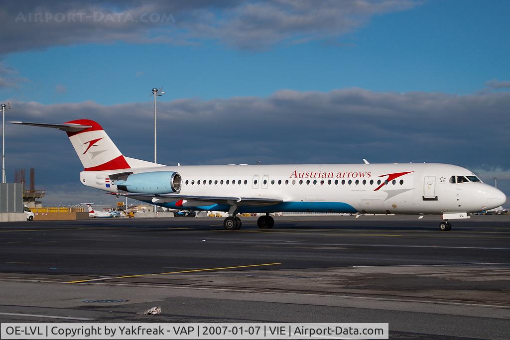 OE-LVL, 1992 Fokker 100 (F-28-0100) C/N 11404, Austrian Arrows Fokker 100