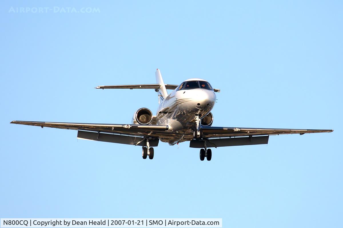 N800CQ, 2003 Raytheon Hawker 800XP C/N 258636, 2003 Raytheon Hawker 800XP N800CQ, owned by BR Aircraft LLC, from Sacramento Mather (KMHR), on short-final to RWY 21.