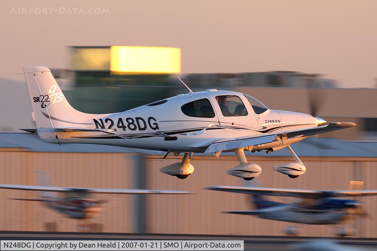 N248DG, 2005 Cirrus SR22 GTS C/N 1359, 2005 Cirrus SR-22 N248DG, in nice evening light, landing on RWY 21 late in the day.