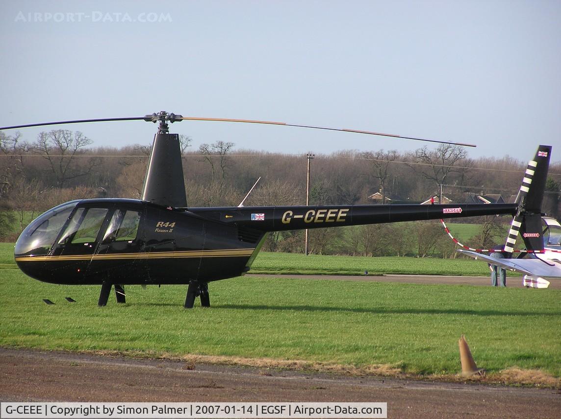 G-CEEE, 2002 Robinson R44 Raven II C/N 10005, Robinson R44 at Conington