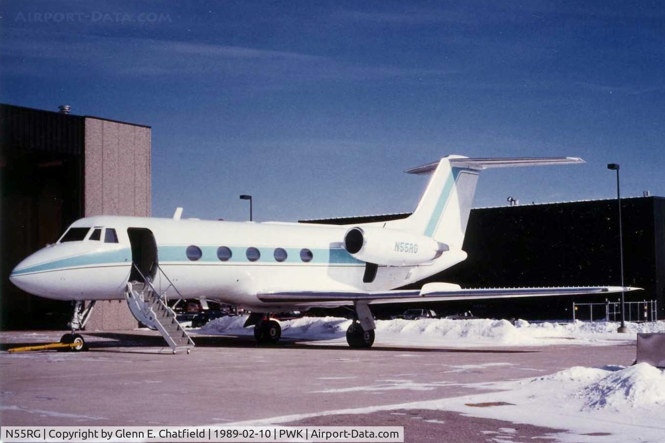 N55RG, 1966 Grumman G-1159 Gulfstream II C/N 1, Was Motorola's bird; photo taken for aircraft recognition training