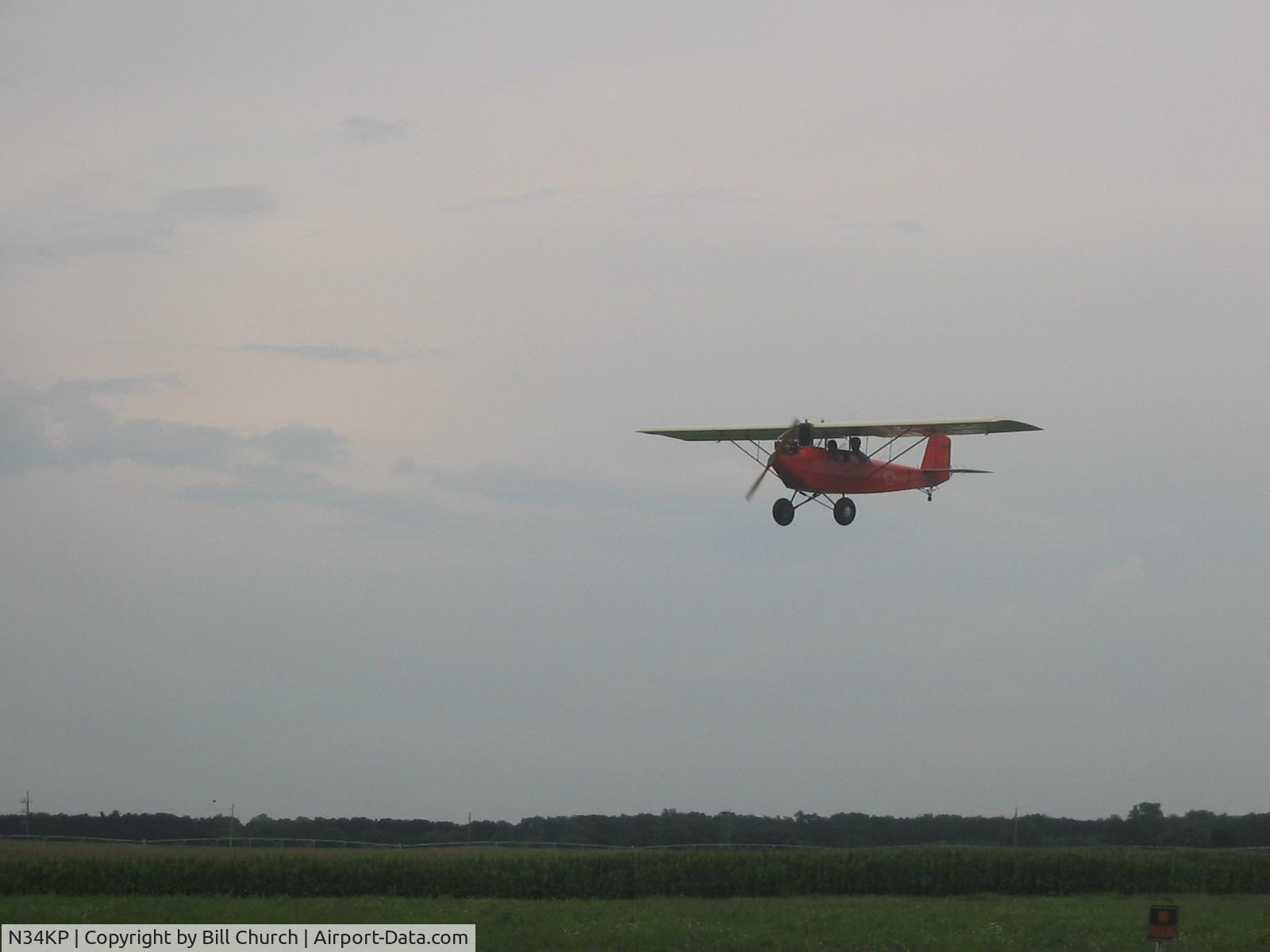 N34KP, 2000 Pietenpol Air Camper C/N 6, N34KP approaching landing at Brodhead