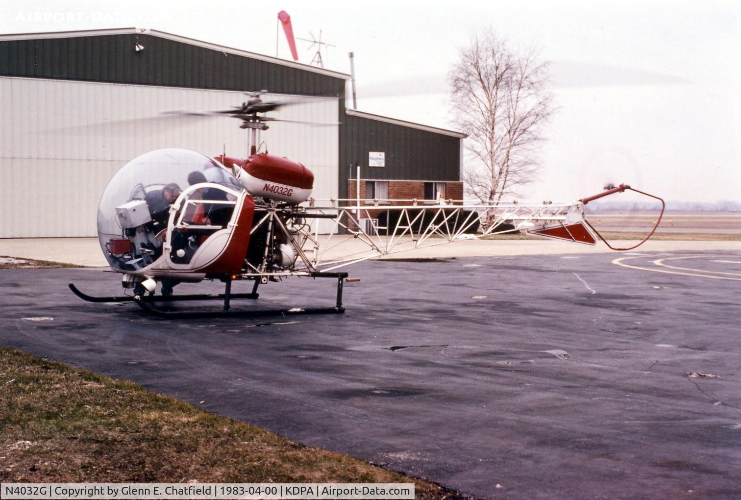N4032G, 1968 Bell 47G-4A C/N 7618, Chicago Fire Department's.  Photo taken for aircraft recognition training