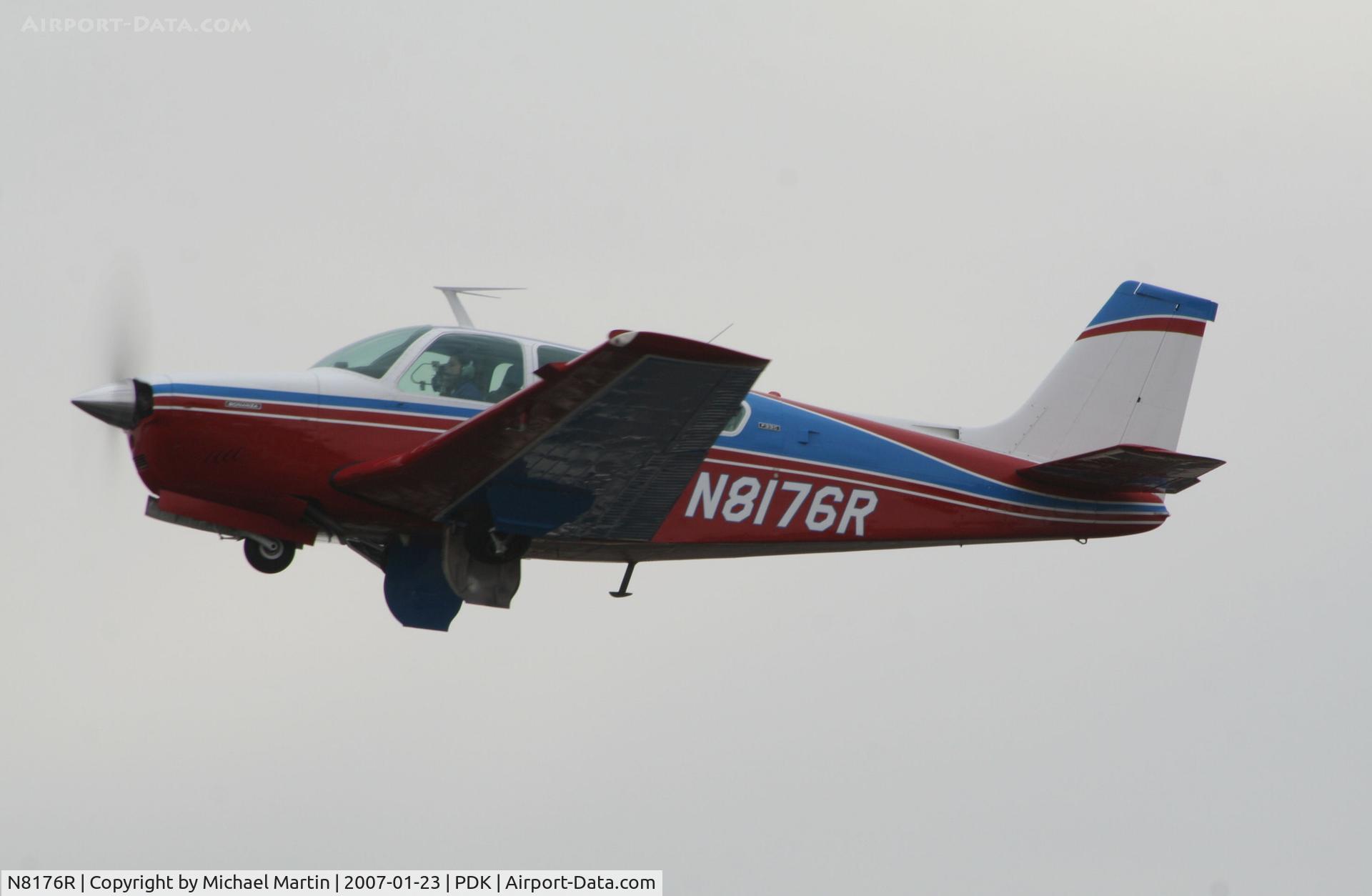 N8176R, 1974 Beech F33C Bonanza C/N CJ-53, Departing PDK enroute to GMU