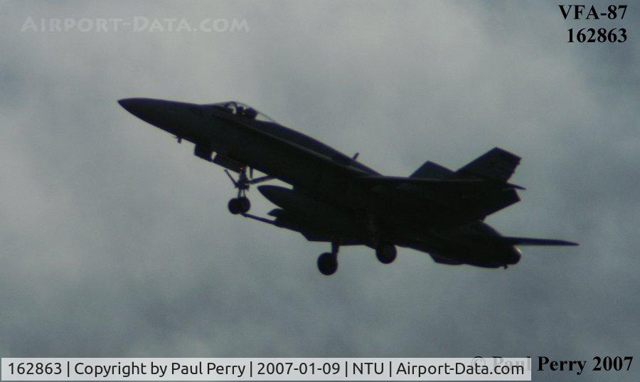 162863, McDonnell Douglas F/A-18A Hornet C/N 0400, Backlit, but still showing off her awkward mains