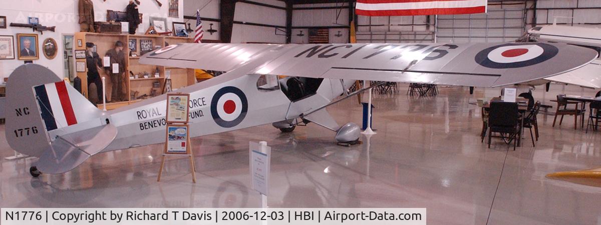 N1776, 1941 Piper J3C-65 Cub Cub C/N 6600, 1941 Piper Flitfire  J3C-65 at N.C. Aviation Museum.Once flown by Orville Wright.