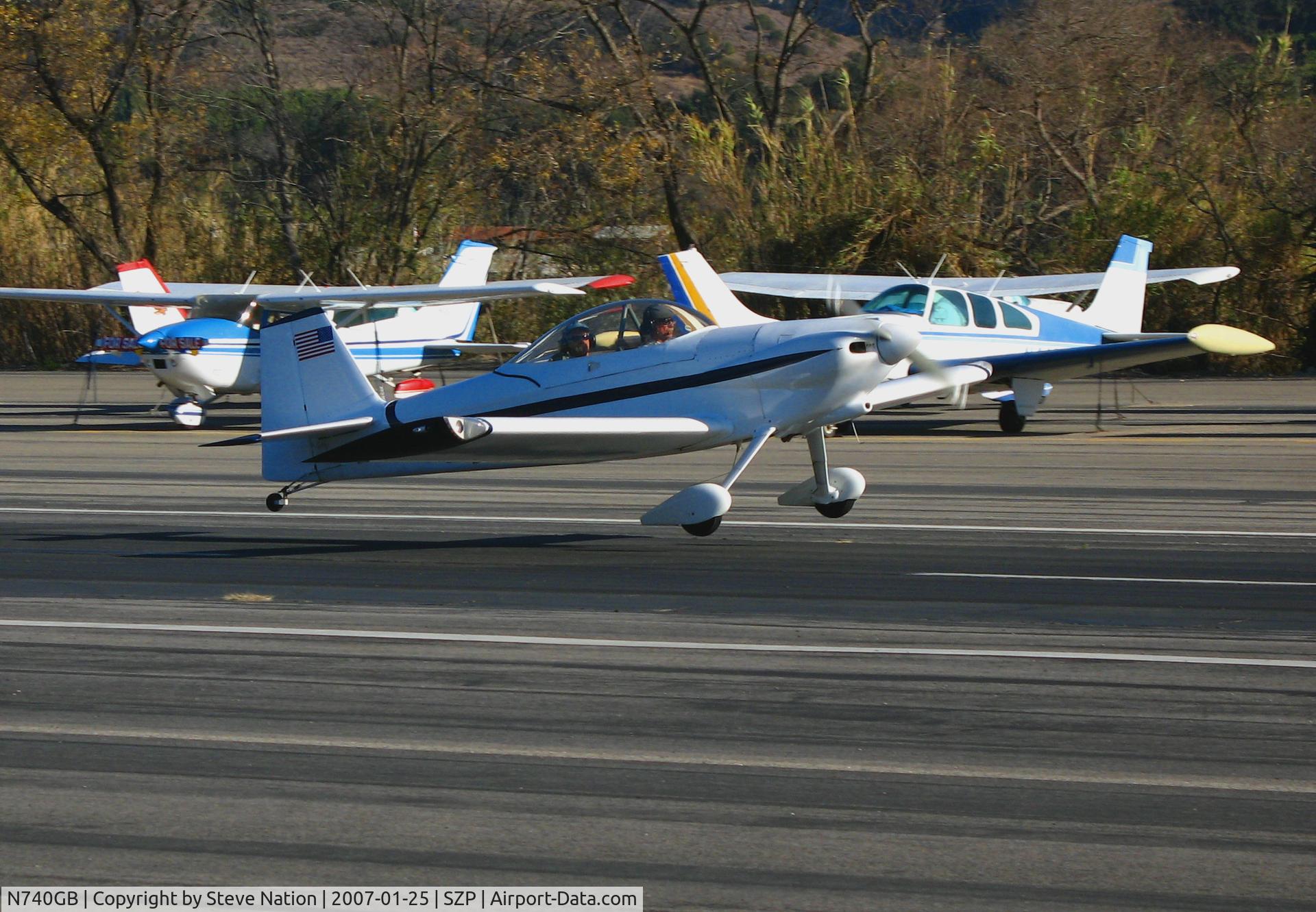 N740GB, 1997 Vans RV-4 C/N 2785, 1997 Blok RV-4 lifting off @ Santa Paula Airport, CA