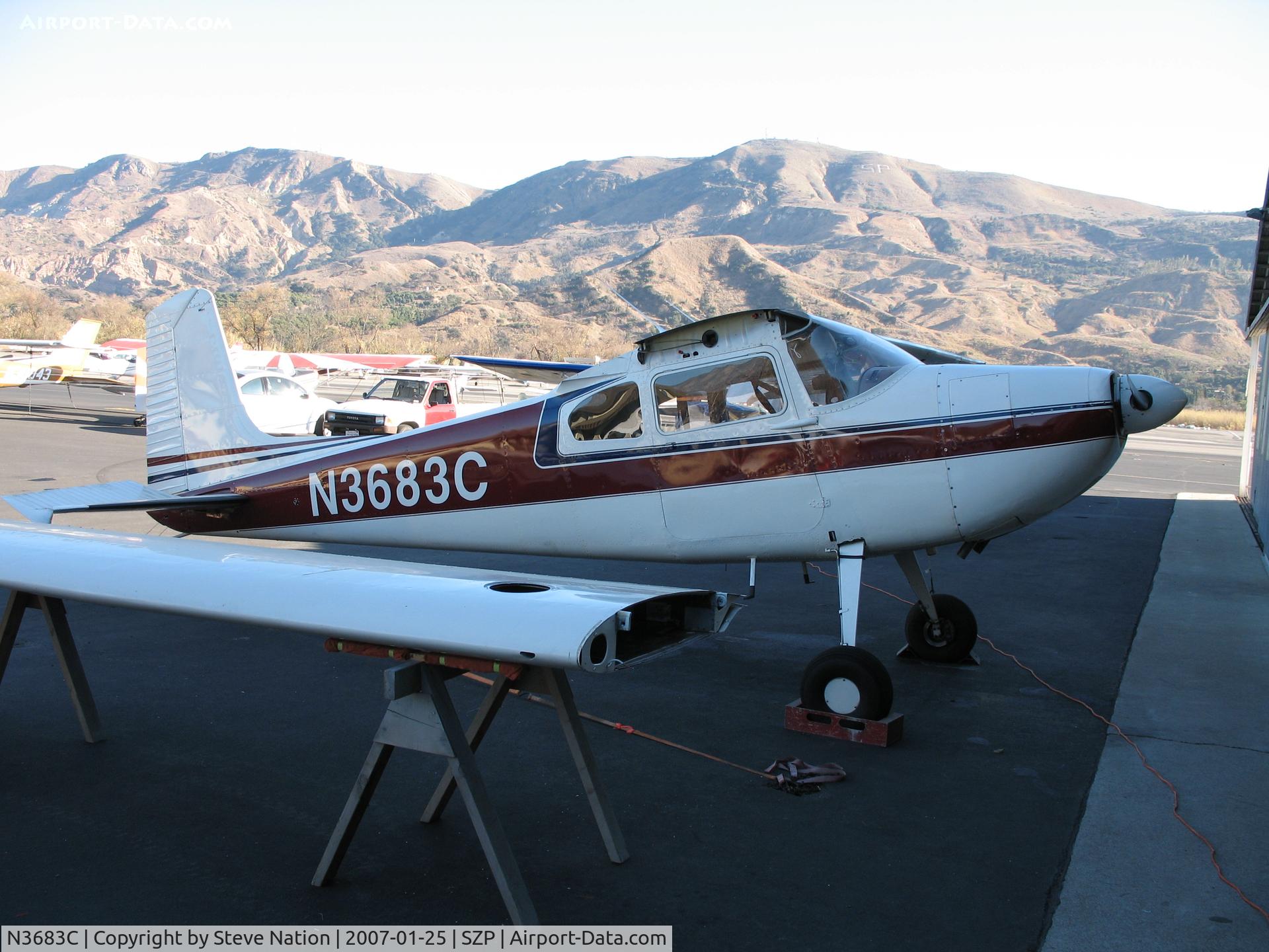 N3683C, 1954 Cessna 180 C/N 31182, Starboard view of 1954 Cessna 180 (Look ma, no wing!) @ Santa Paula Airport, CA