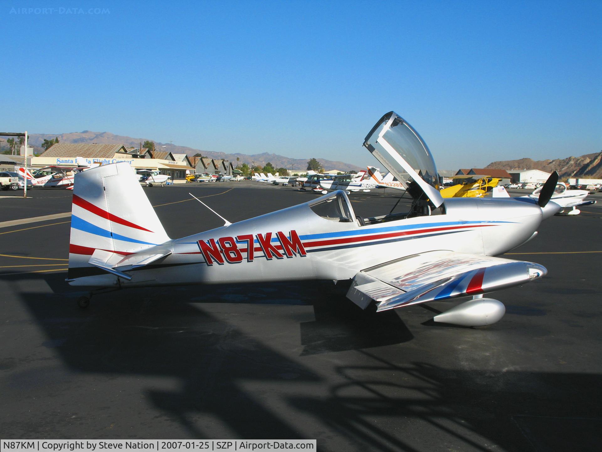 N87KM, 2005 Vans RV-7 C/N 71148, 2005 Moore VANS RV-7 gassing up @ Santa Paula Airport, CA