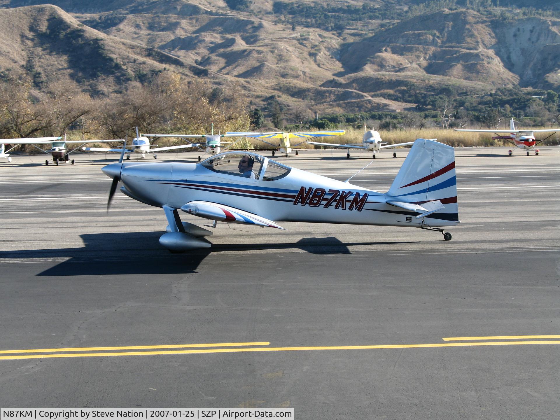 N87KM, 2005 Vans RV-7 C/N 71148, 2005 Moore VANS RV-7 taxying @ Santa Paula Airport, CA