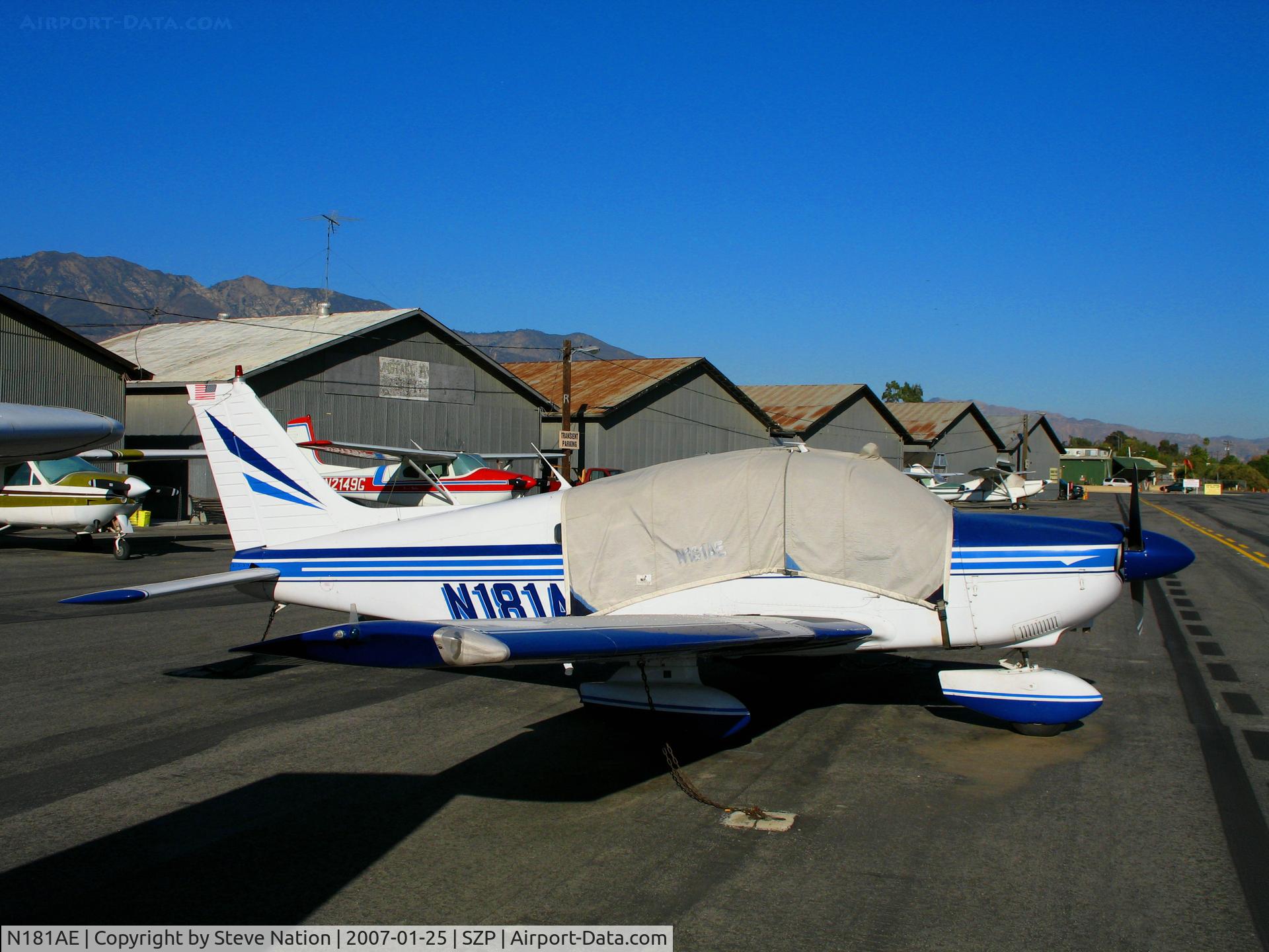 N181AE, 1977 Piper PA-28-181 C/N 28-7890235, 1977 piper PA-28-181 with cover @ Santa Paula Airport, CA