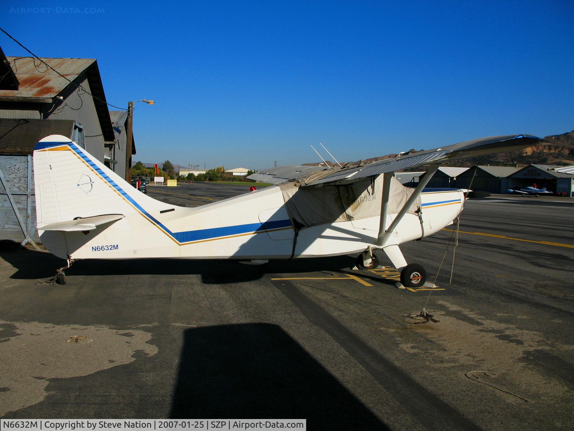N6632M, 1948 Stinson 108-3 Voyager C/N 108-4632, 1948 Stinson 108-3 with cover @ Santa Paula Airport, CA