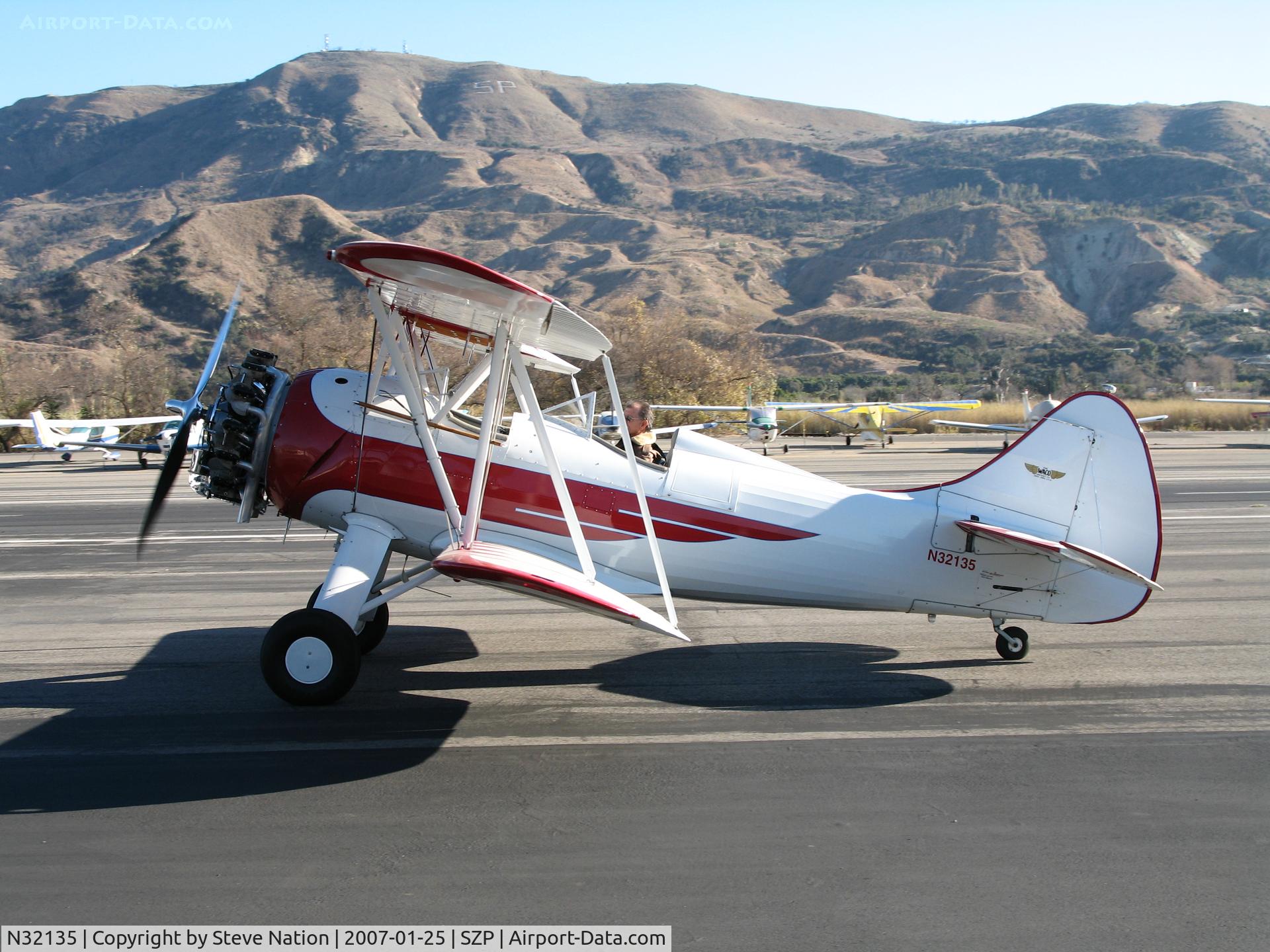 N32135, 1941 Waco UPF-7 C/N 5767, 1941 Waco UPF-7 taxying @ Santa Paula Airport, CA
