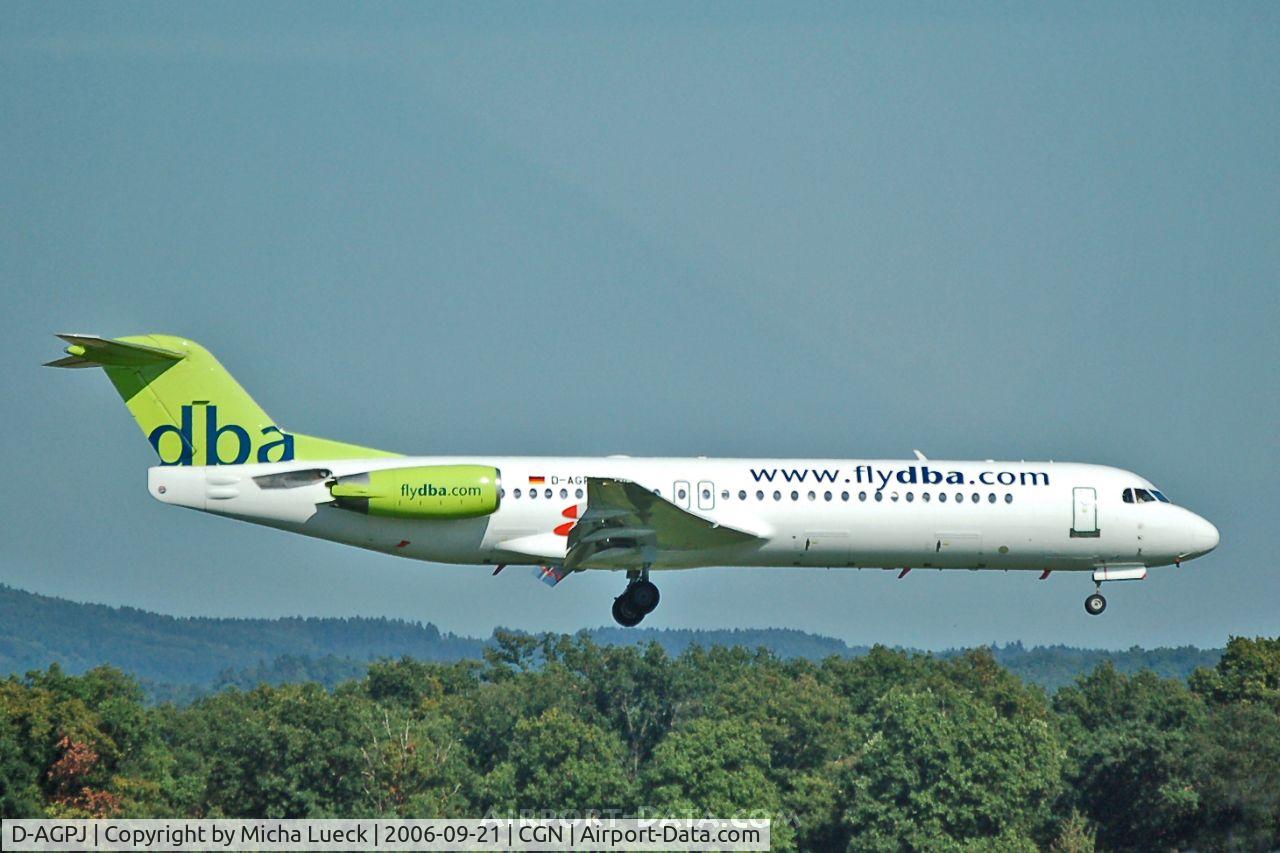 D-AGPJ, 1990 Fokker 100 (F-28-0100) C/N 11312, On approach to Cologne/Bonn