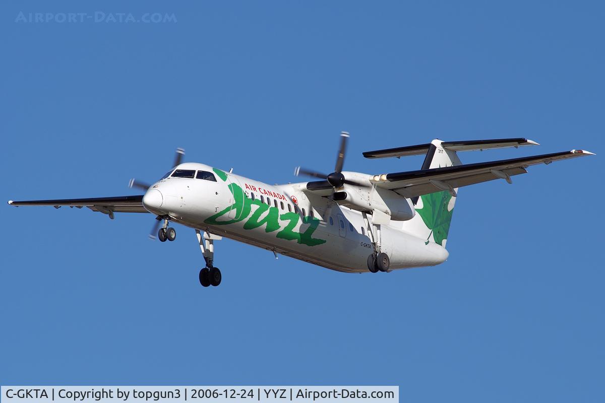 C-GKTA, 1989 De Havilland Canada DHC-8-301 Dash 8 C/N 124, Short final for RWY24R.