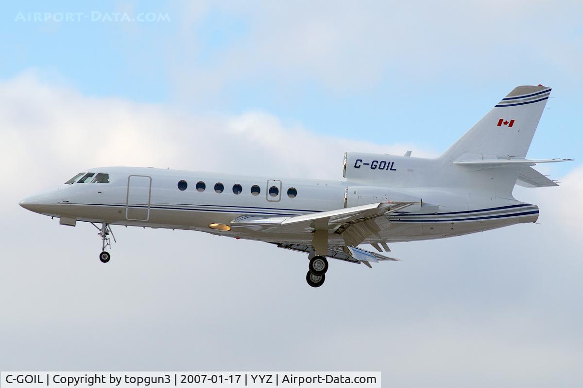 C-GOIL, 1982 Dassault Falcon 50 C/N 87, Short final for RWY23.