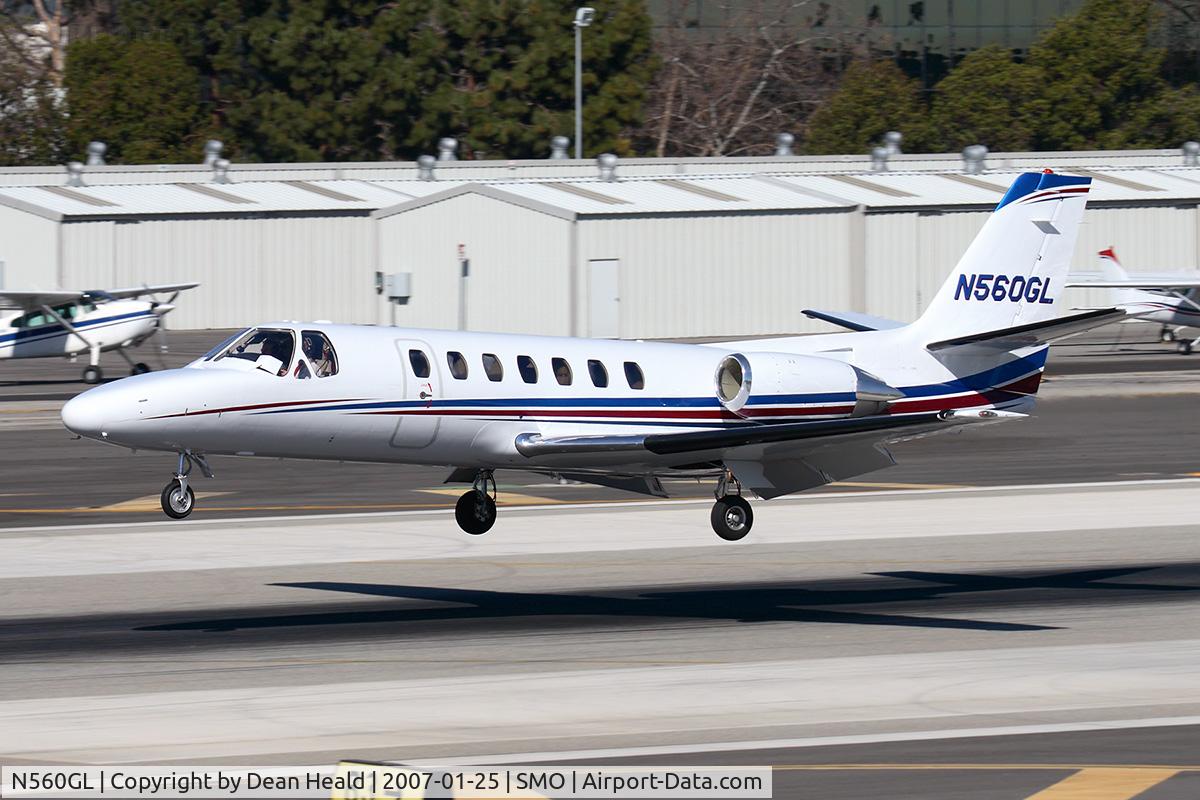 N560GL, 1990 Cessna 560 Citation V C/N 560-0079, Solair's 1990 Cessna 560 Citation V N560GL,  from Lincoln Regional / Karl Harder Field (KLHM) - Lincoln, CA, landing RWY 21.