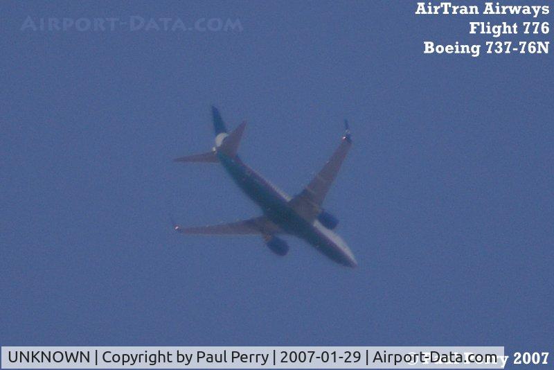 UNKNOWN, Contrails Various C/N Unknown, The other twin jet operated by Airtran, inbound to PHF
