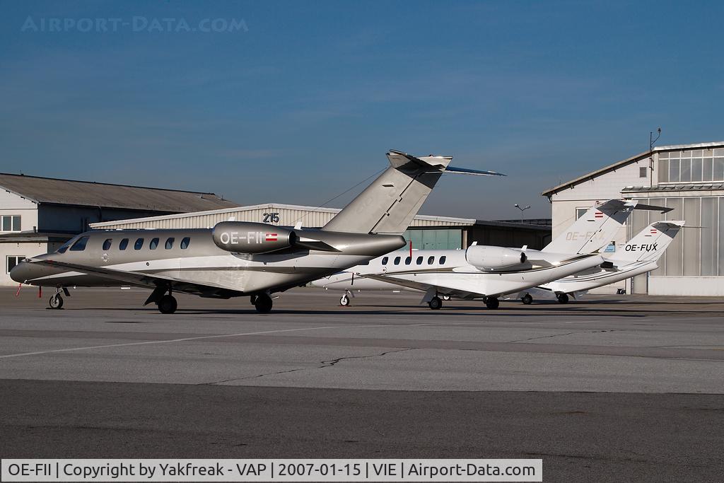 OE-FII, 2006 Cessna 525A CitationJet CJ2+ C/N 525A-0321, Jet Alliance Cessna 525 Citationjet 2 line up OE-FUX, OE-FII and OE-FXX