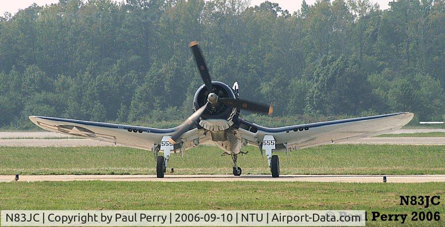 N83JC, 1943 Goodyear FG-1D Corsair C/N 67089, The Bent-Winged Bird.  Had to be, to swing that massive prop